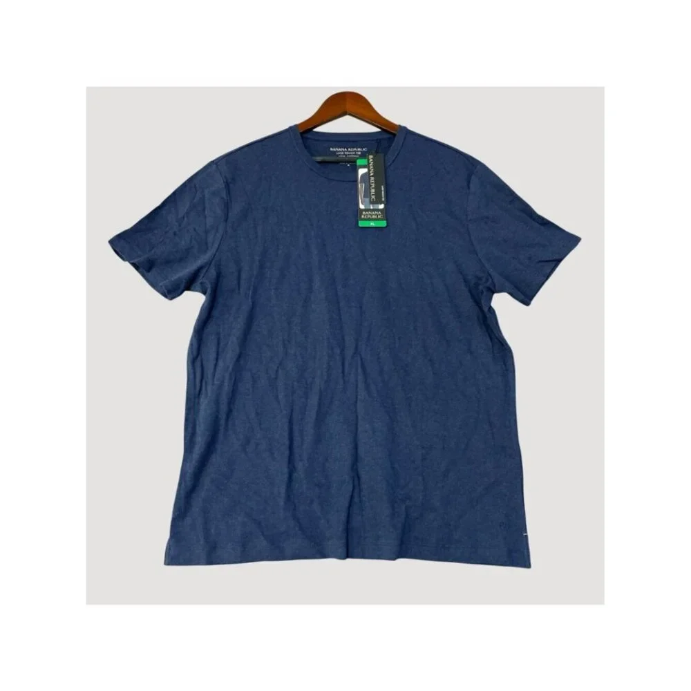 NWT Banana Republic Men's XL Blue Luxe Touch Tee T-Shirt 100% Cotton